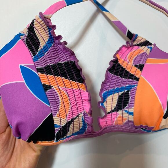 Salt+Cove Kaleidoscope Smocked Bikini Swim Top - Picture 5 of 6